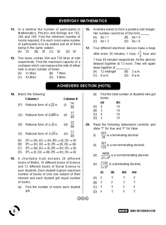 MTG IMO Olympiad Workbook Class 10
