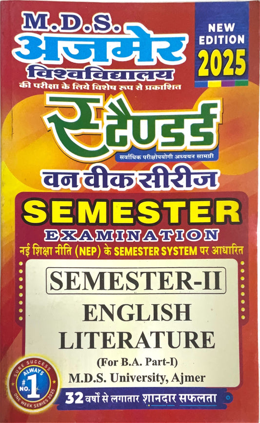 Year 1 - B.A. English Literature ONE WEEK SERIES - MDSU