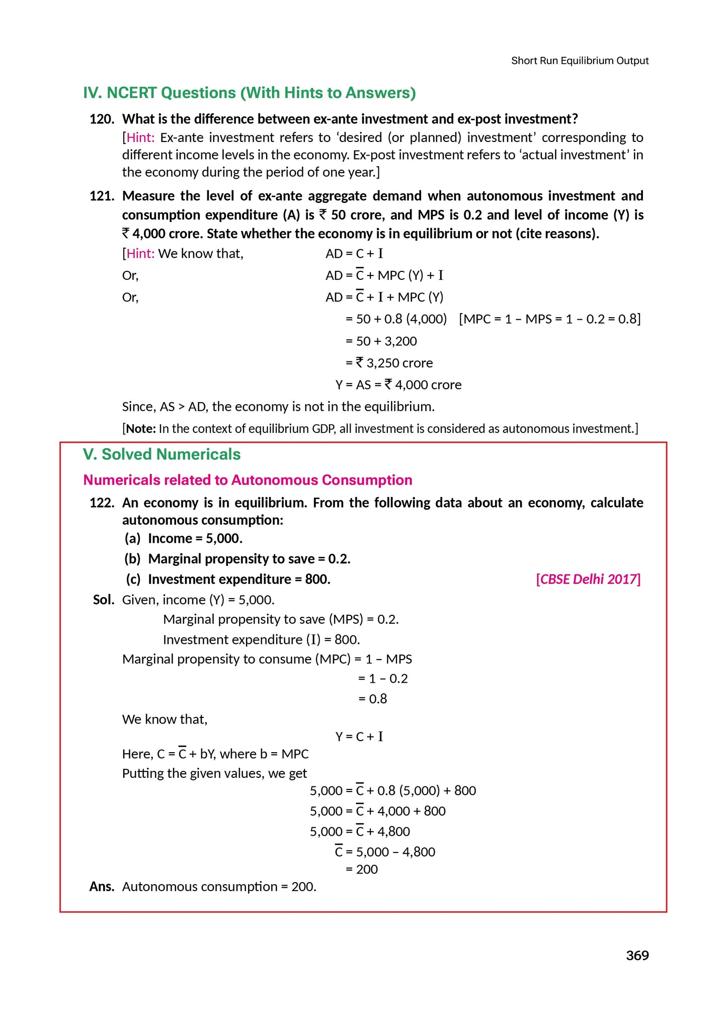 Class 12 Economics Introductory Macroeconomics VK