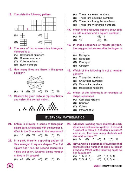 MTG IMO Olympiad Workbook Class 6