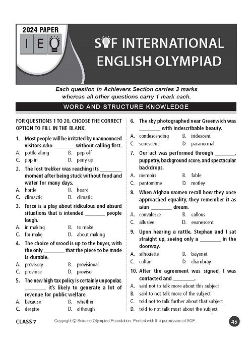 MTG IEO Olympiad Workbook Class 7