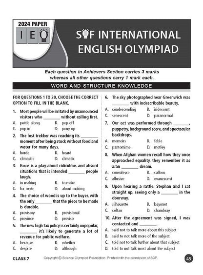 MTG IEO Olympiad Workbook Class 7
