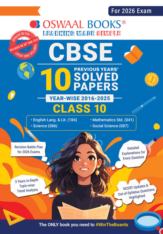 Oswaal CBSE 10th Class Solved Paper for 2026 Exam